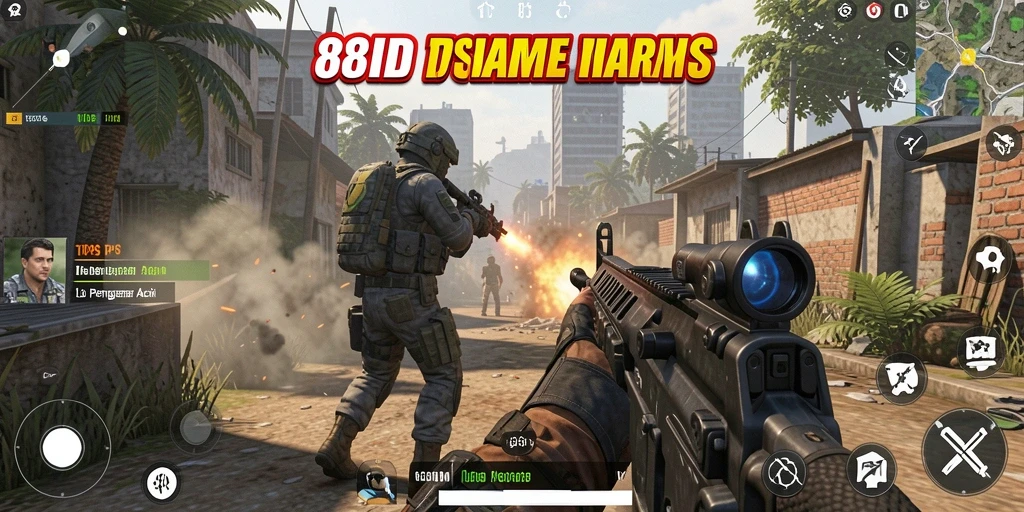 Screenshot menunjukkan aksi tembak-menembak yang seru di 88ID.
