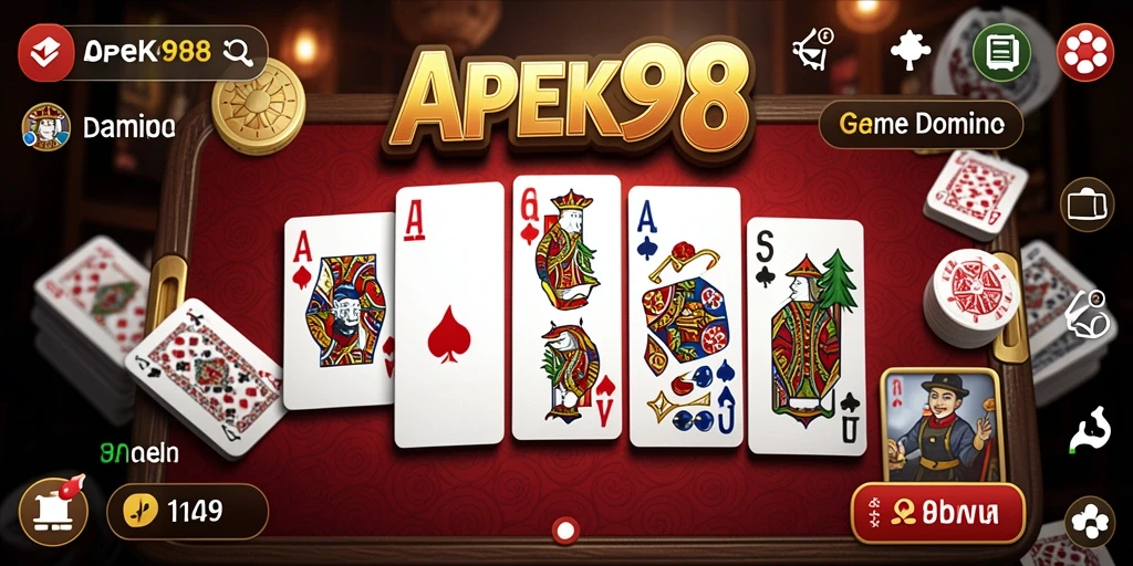 Screenshot APEK88 menampilkan aksi permainan Domino yang seru.