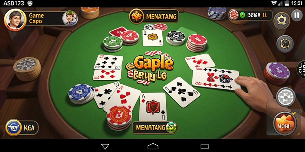 Tampilan seru gameplay Gaple di ASD123.