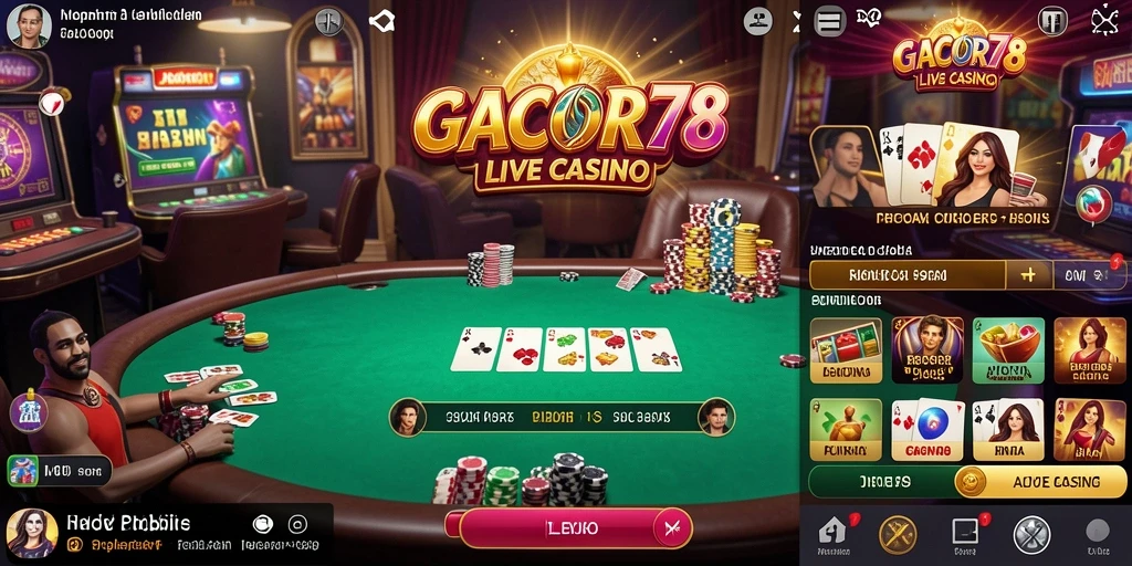 Tampilan menarik dari GACOR78 dengan dealer live yang berinteraksi langsung.
