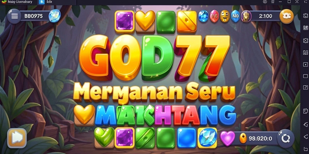 Tangkapan layar gameplay GOD77 menampilkan serunya permainan Match-3.