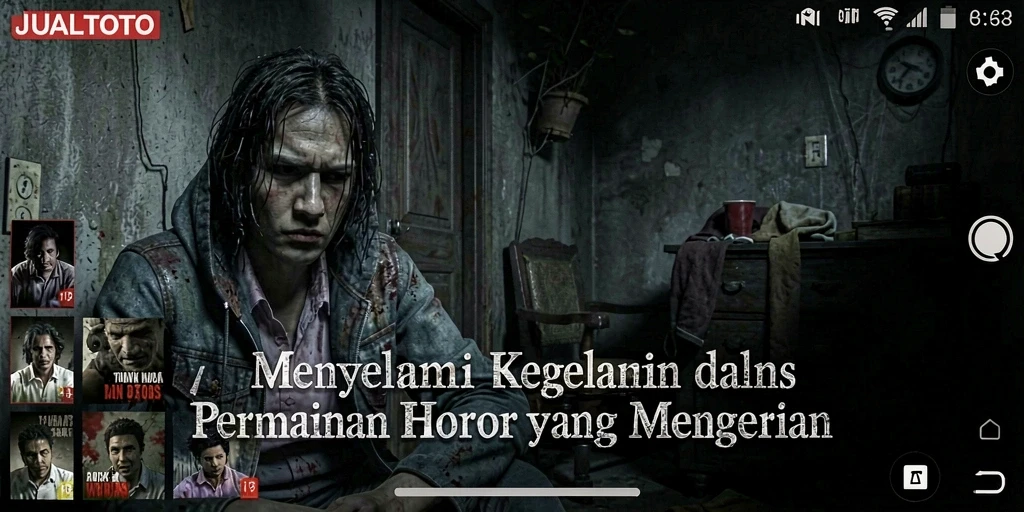 Gameplay JUALTOTO menampilkan suasana menyeramkan dan adegan mencekam.