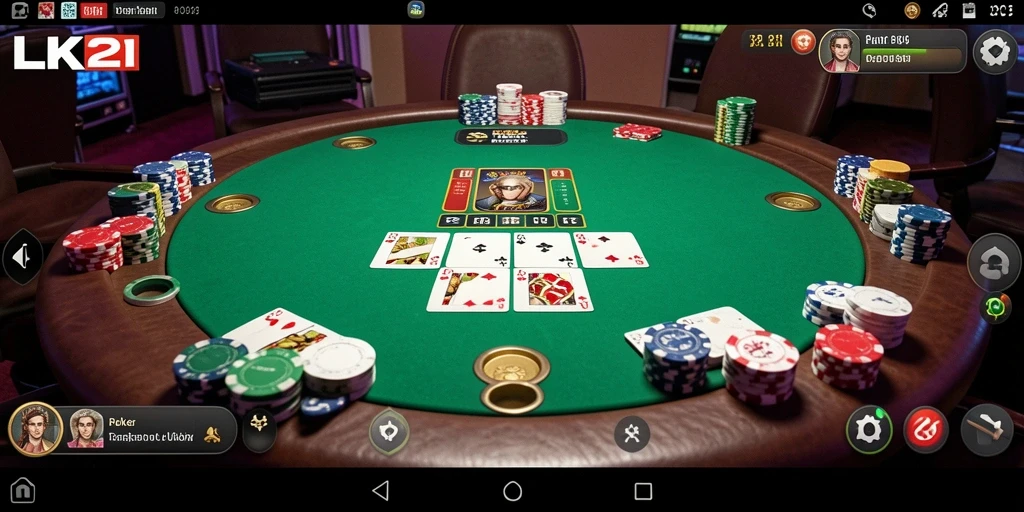 Tampilan gameplay Poker yang mendebarkan di LK21.