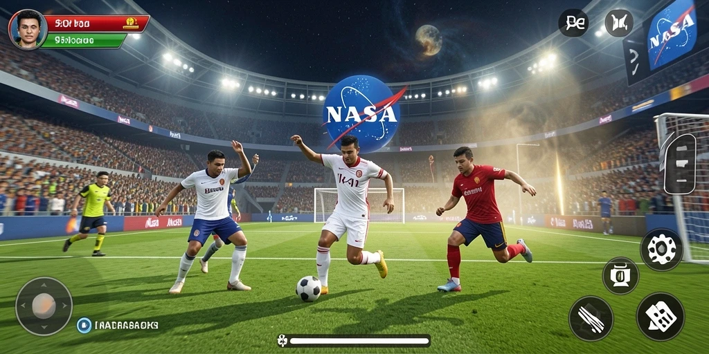 Screenshot gameplay menarik dari NASA4D yang menunjukkan aksi olahraga.