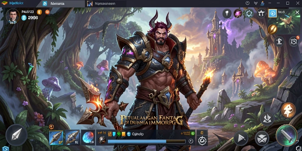 Screenshot utama PAUS123 menampilkan aksi epik dalam game MMORPG.