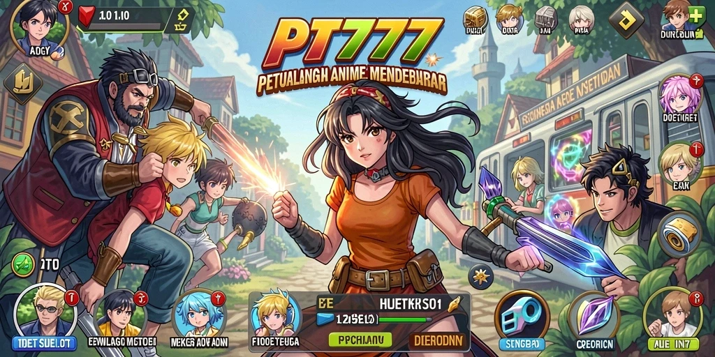 Tampilan gameplay seru dari PT777 dalam dunia anime.