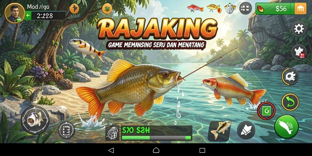 Tangkapan ikan memukau dalam gameplay RAJAKING.