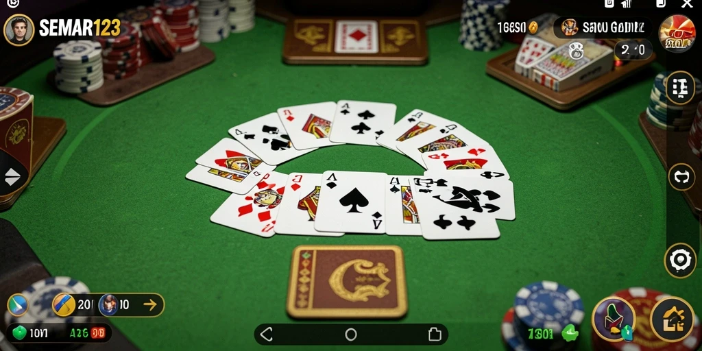 Tampilan menarik gameplay Gaple dalam SEMAR123 yang seru.