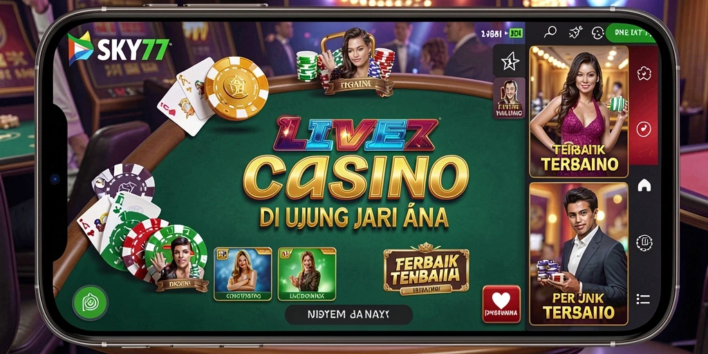 Tampilan menarik gameplay Live Casino di SKY77.