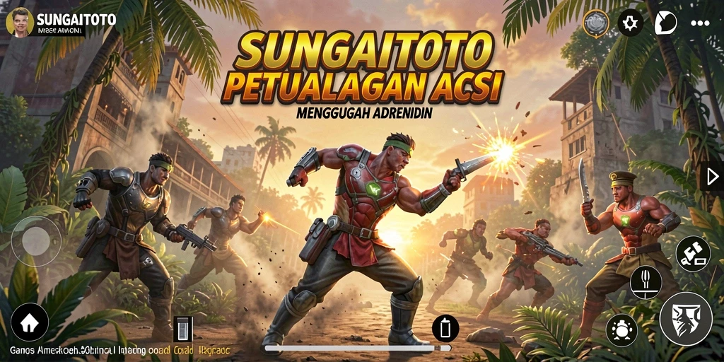 Tangkapan layar SUNGAITOTO menampilkan aksi seru dalam pertempuran.