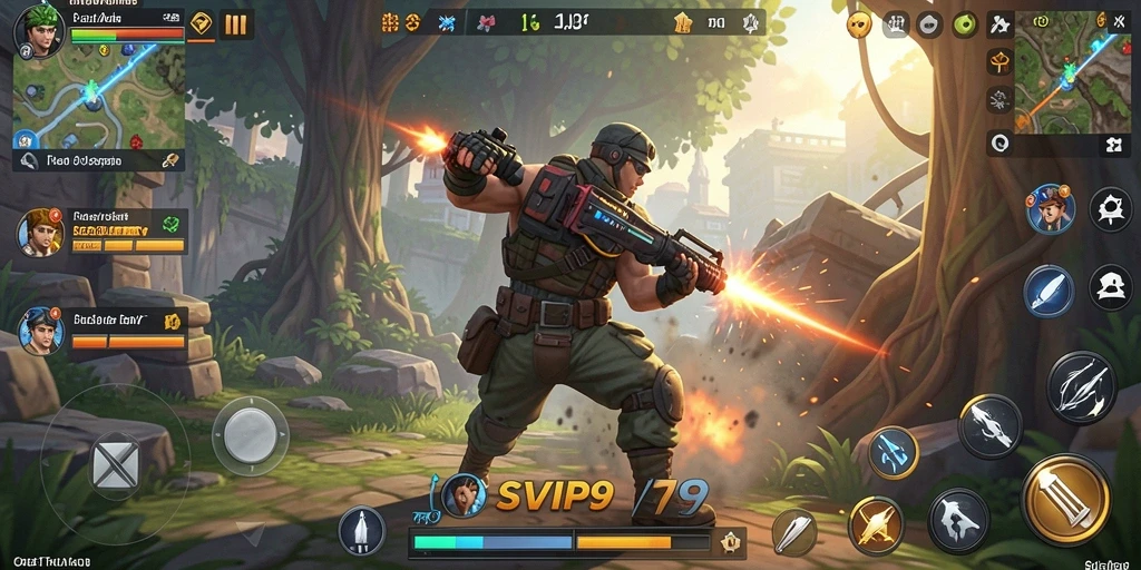 Tangkapan layar gameplay SVIP9 menampilkan aksi epik dan pertempuran intens.