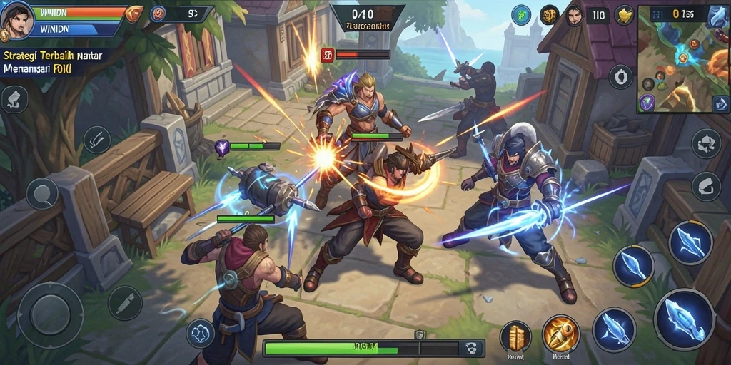 Screenshot gameplay WINIDN menunjukkan taktik strategis yang intens.